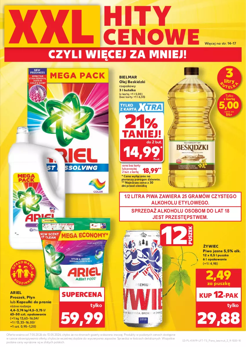 Gazetka promocyjna Kaufland - Gazetka tygodnia - ważna 07.05 do 13.05.2026 - strona 3 - produkty: Ariel, Beskidzki, Gra, Kapsułki do prania, Olej, Piwa, Piwo, Piwo jasne