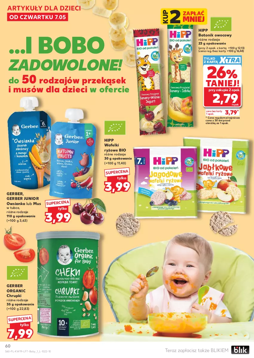 Gazetka promocyjna Kaufland - Gazetka tygodnia - ważna 07.05 do 13.05.2026 - strona 60 - produkty: Baton, Chrupki, Dzieci, Gerber, HiPP, Mus, Owsianka, Ryż, Tera, Tonik