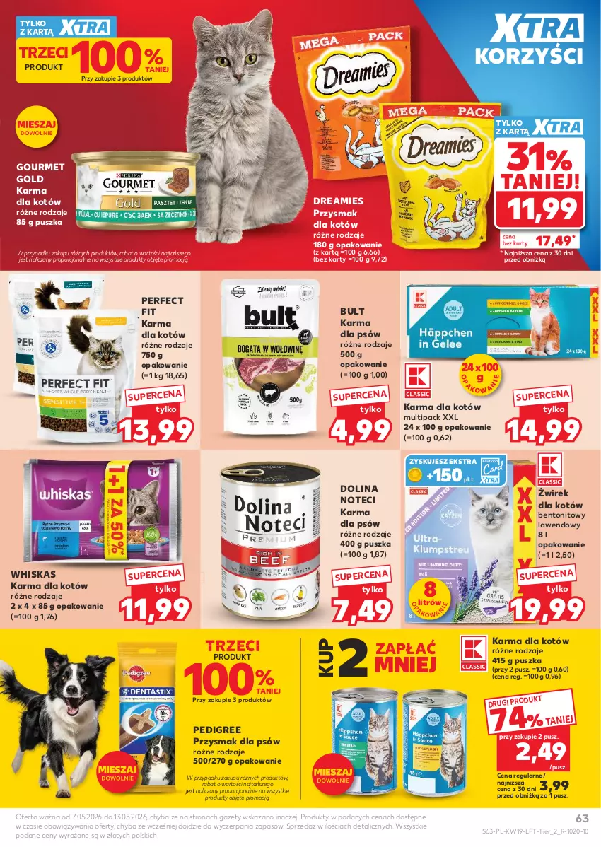 Gazetka promocyjna Kaufland - Gazetka tygodnia - ważna 07.05 do 13.05.2026 - strona 63 - produkty: Gourmet Gold, Pedigree, Por, Whiskas
