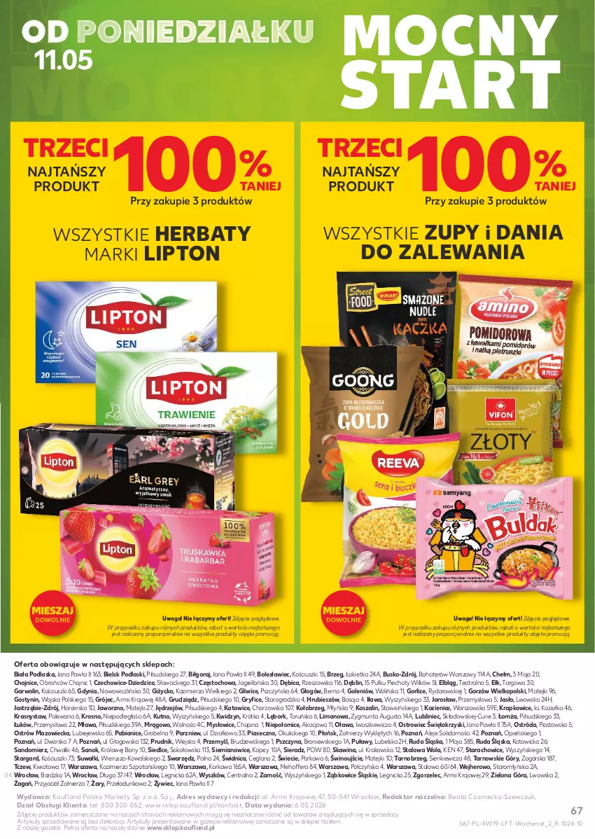 Gazetka promocyjna Kaufland - Gazetka tygodnia - ważna 07.05 do 13.05.2026 - strona 67 - produkty: BIC, Dres, Gry, Kosz, LANA, Lipton, Piast, Piec, Podlaski, Por, Sok, Szal, Waga, Wino