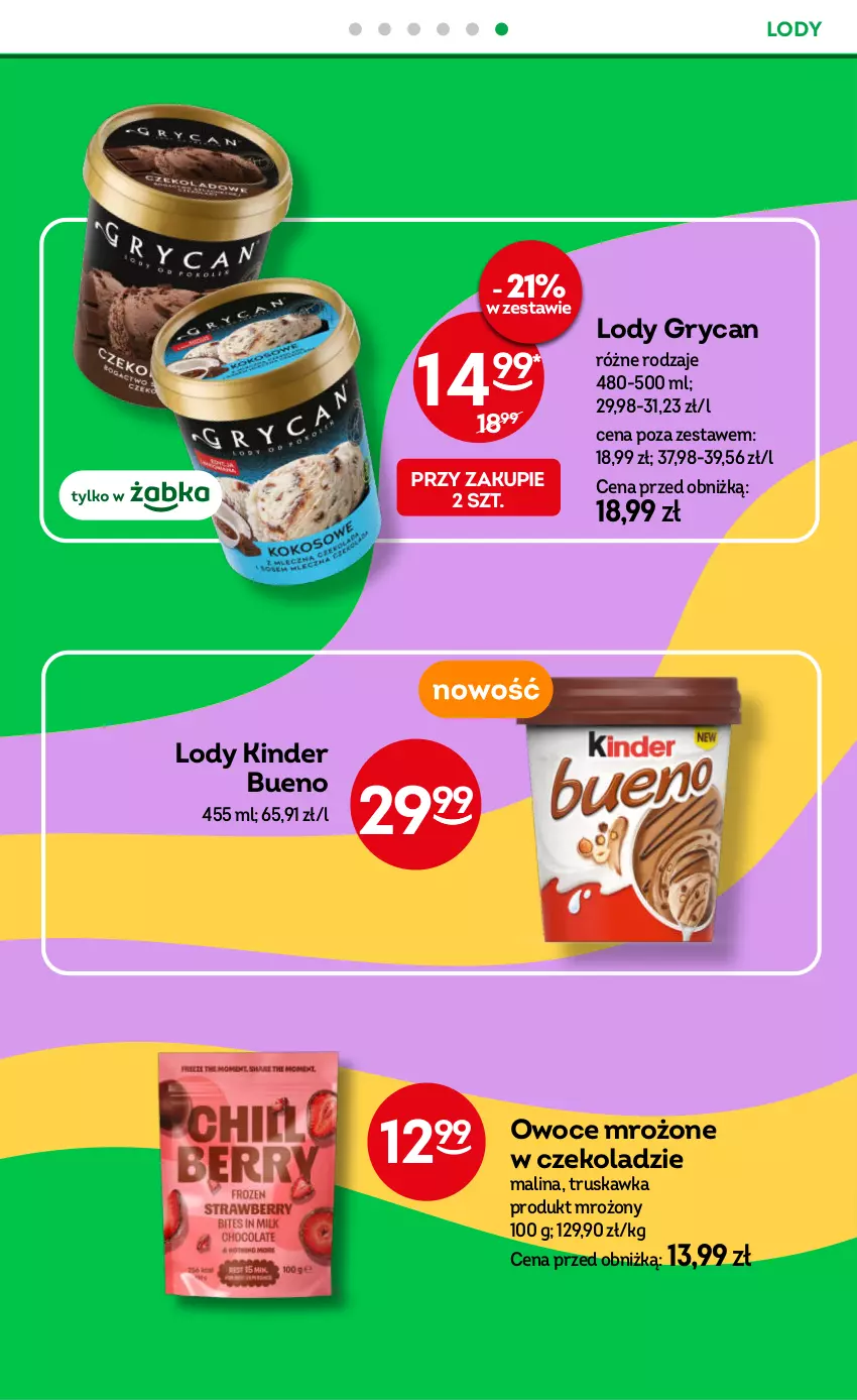 Gazetka promocyjna Żabka - gazetka-promocyjna-29-30-2026 - ważna 15.07 do 28.07.2026 - strona 43 - produkty: Gry, Kinder, Kinder Bueno, Lody, Owoce