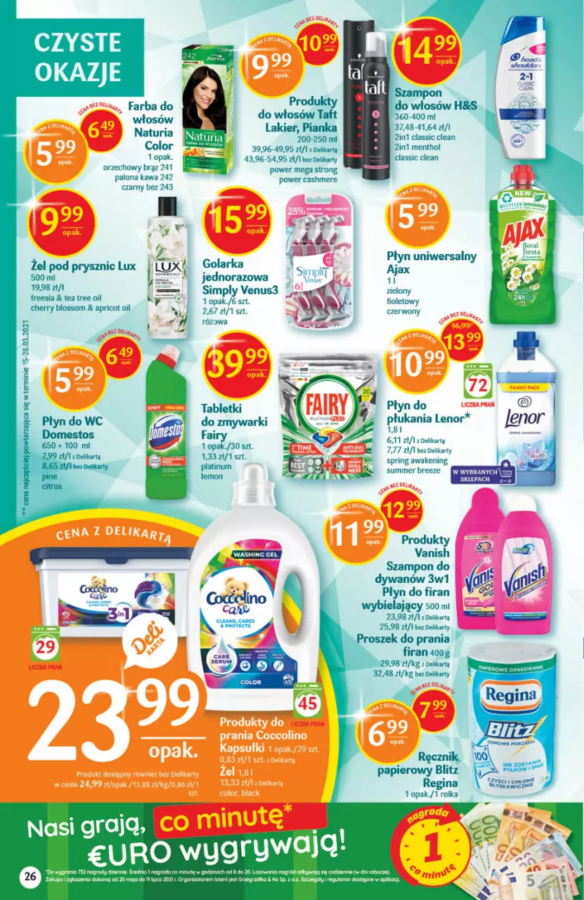 Gazetka promocyjna Delikatesy Centrum - Gazetka Delikatesy Centrum - ważna 20.05 do 26.05.2021 - strona 26 - produkty: Ajax, Fa, Gra, Kawa, Lakier, Lenor, Tablet, Taft, Tea tree, Venus