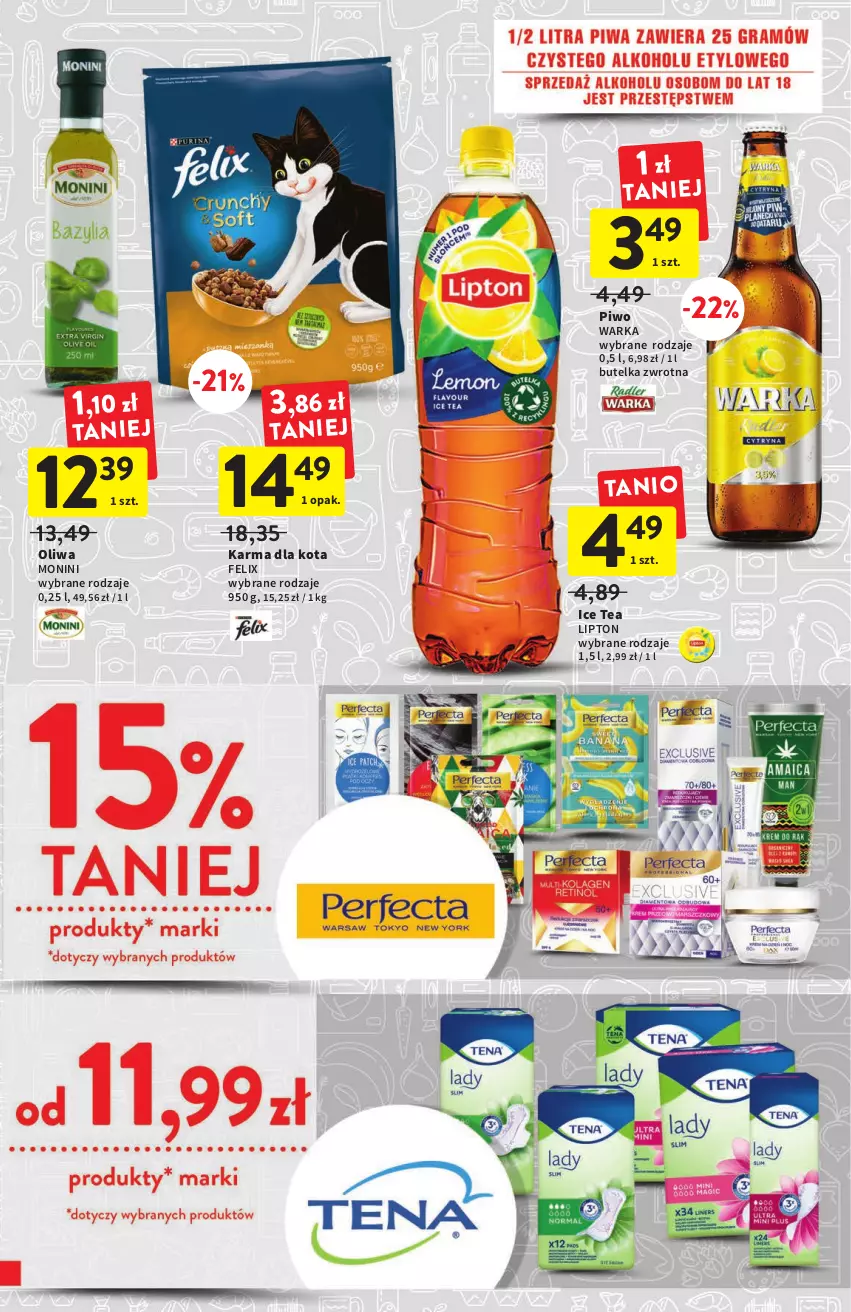 Gazetka promocyjna Intermarche - Gazetka Intermarche - ważna 01.09 do 07.09.2022 - strona 3 - produkty: Felix, Ice tea, Lipton, Monini, Oliwa, Piwo, Warka