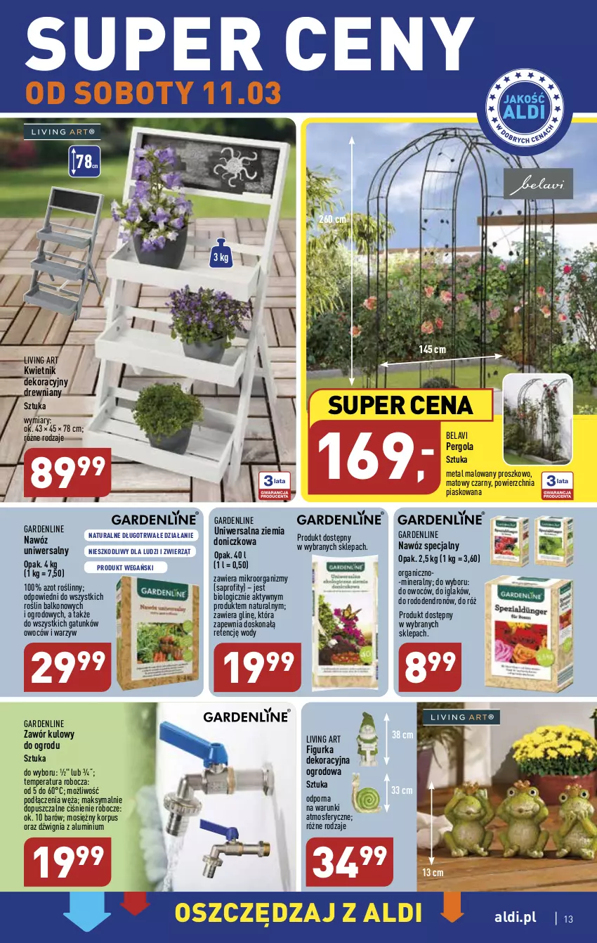 Gazetka promocyjna Aldi - COŚ na przyszły tydzień - ważna 08.03 do 11.03.2023 - strona 13 - produkty: Dźwig, Kwietnik, Nawóz, Por