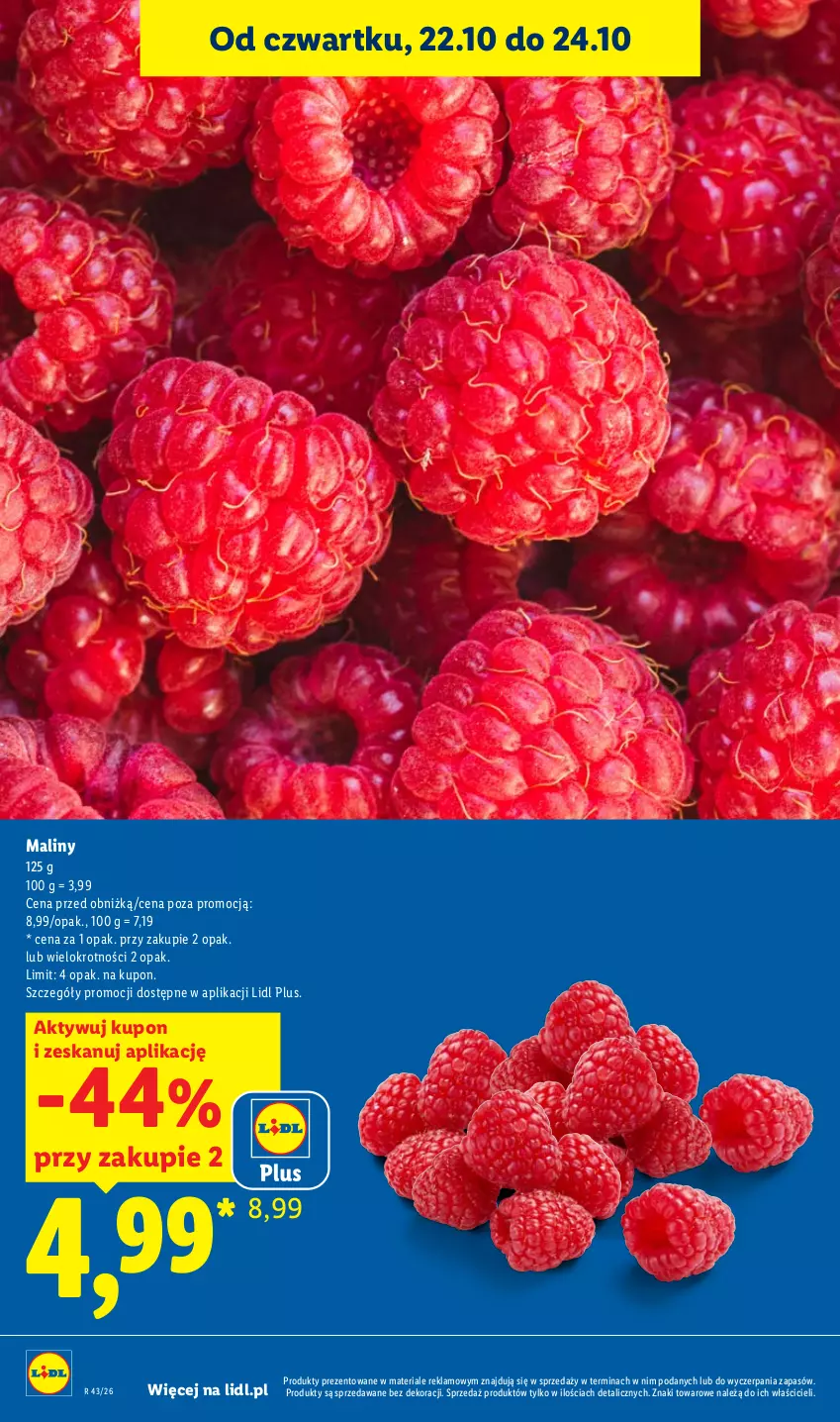 Gazetka promocyjna Lidl - Gazetka - ważna 22.10 do 24.10.2026 - strona 10 - produkty: Maliny