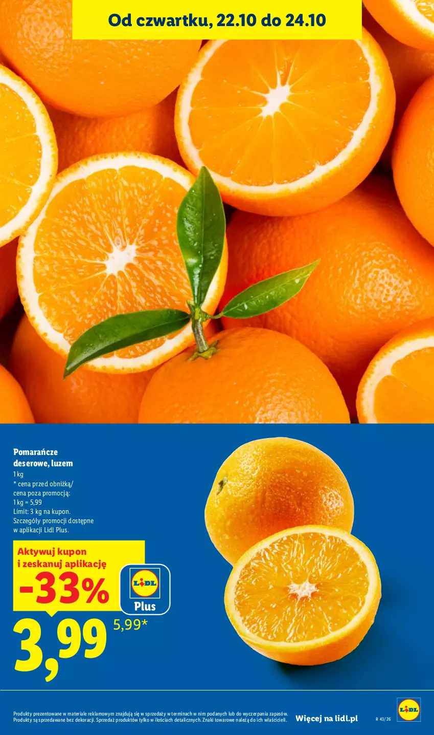 Gazetka promocyjna Lidl - Gazetka - ważna 22.10 do 24.10.2026 - strona 11 - produkty: Deser, Pomarańcze, Ser