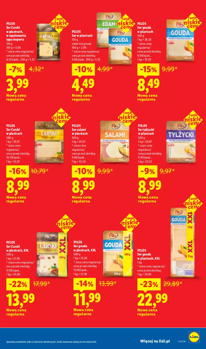 Gazetka promocyjna Lidl - Gazetka - ważna 22.10 do 24.10.2026 - strona 15 - produkty: Cars, Edam, Gouda, Pilos, Salami, Ser, Ser salami, Ser tylżycki