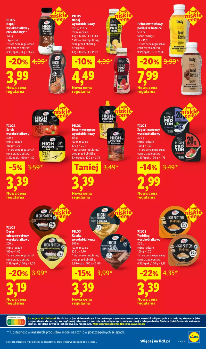 Gazetka promocyjna Lidl - Gazetka - ważna 22.10 do 24.10.2026 - strona 17 - produkty: Deser, Jogurt, Jogurt owocowy, Napój, Pilos, Pudding, Ryż, Ser, Ser twarogowy, Serek, Sok