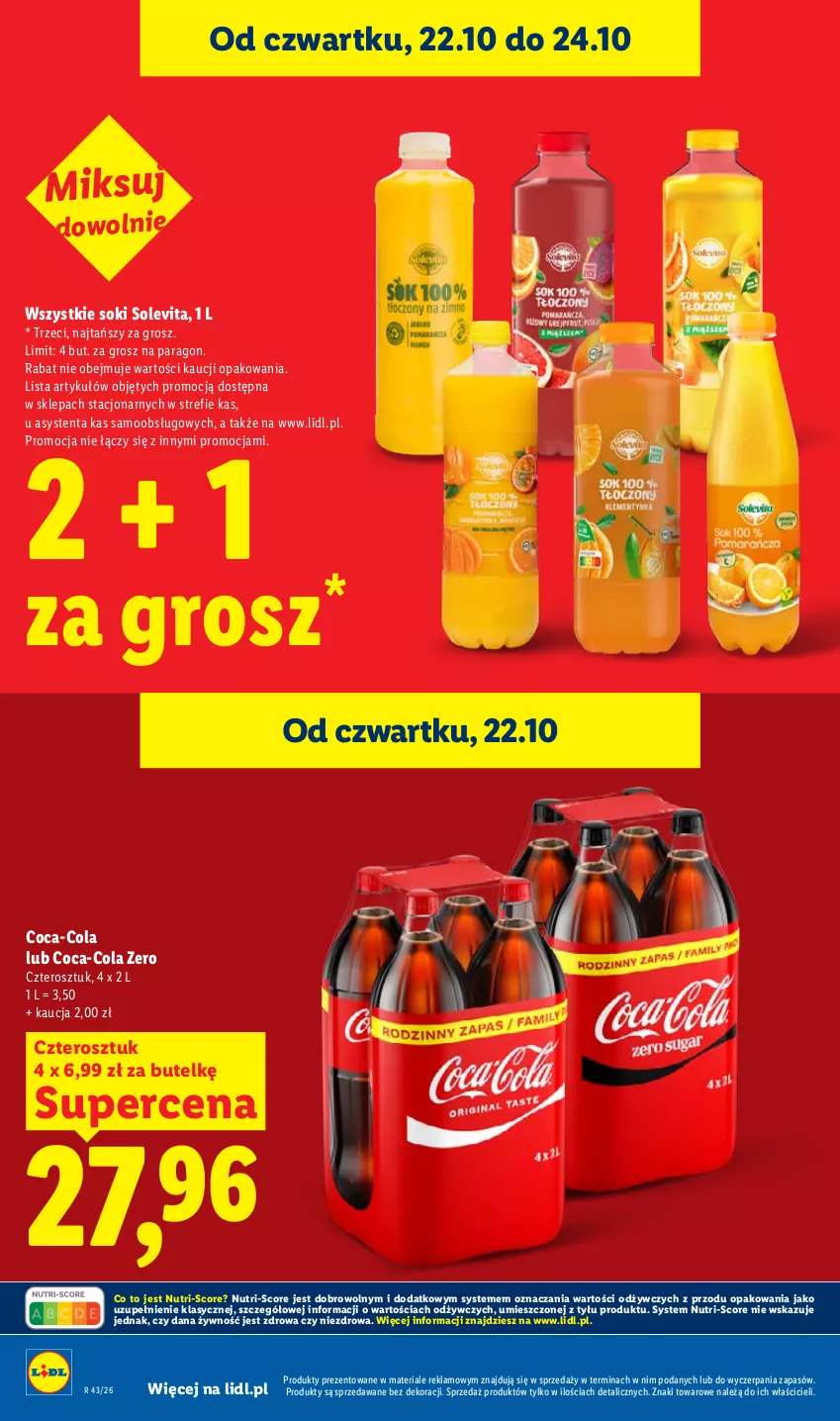 Gazetka promocyjna Lidl - Gazetka - ważna 22.10 do 24.10.2026 - strona 30 - produkty: Coca-Cola, Sok