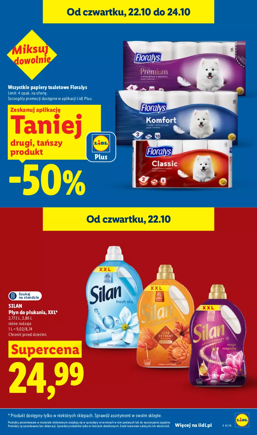Gazetka promocyjna Lidl - Gazetka - ważna 22.10 do 24.10.2026 - strona 37 - produkty: Flora, Papier, Płyn do płukania, Silan