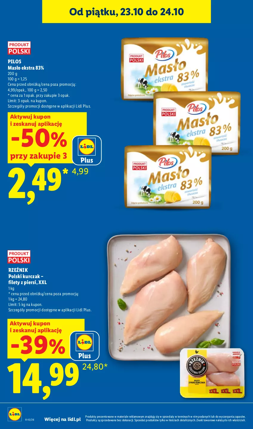 Gazetka promocyjna Lidl - Gazetka - ważna 22.10 do 24.10.2026 - strona 4 - produkty: Kurczak, Masło, Pilos