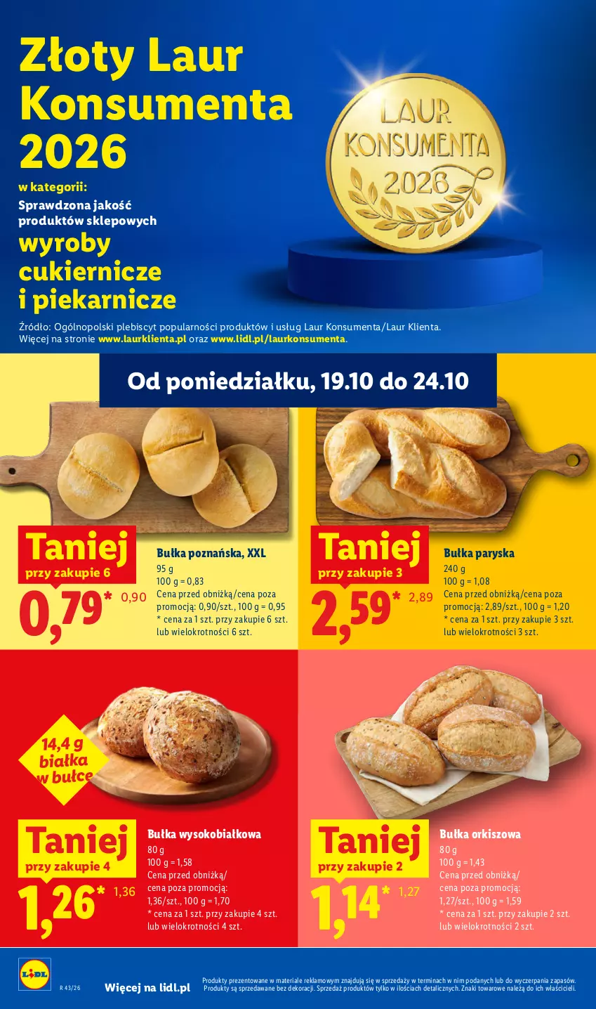 Gazetka promocyjna Lidl - Gazetka - ważna 22.10 do 24.10.2026 - strona 52 - produkty: Bułka, Cukier, Laur, Sok