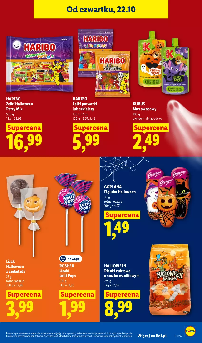 Gazetka promocyjna Lidl - Gazetka - ważna 22.10 do 24.10.2026 - strona 71 - produkty: Goplana, Haribo, Kubuś, LANA, Lizaki, Mus