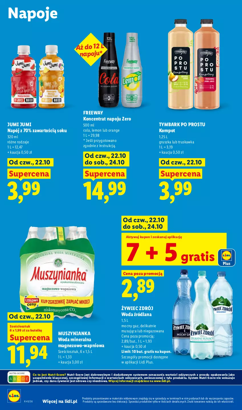 Gazetka promocyjna Lidl - Gazetka - ważna 22.10 do 24.10.2026 - strona 86 - produkty: Gra, LANA, Magnez, Mus, Muszynianka, Napój, Napoje, Sok, Tymbark, Woda, Woda mineralna