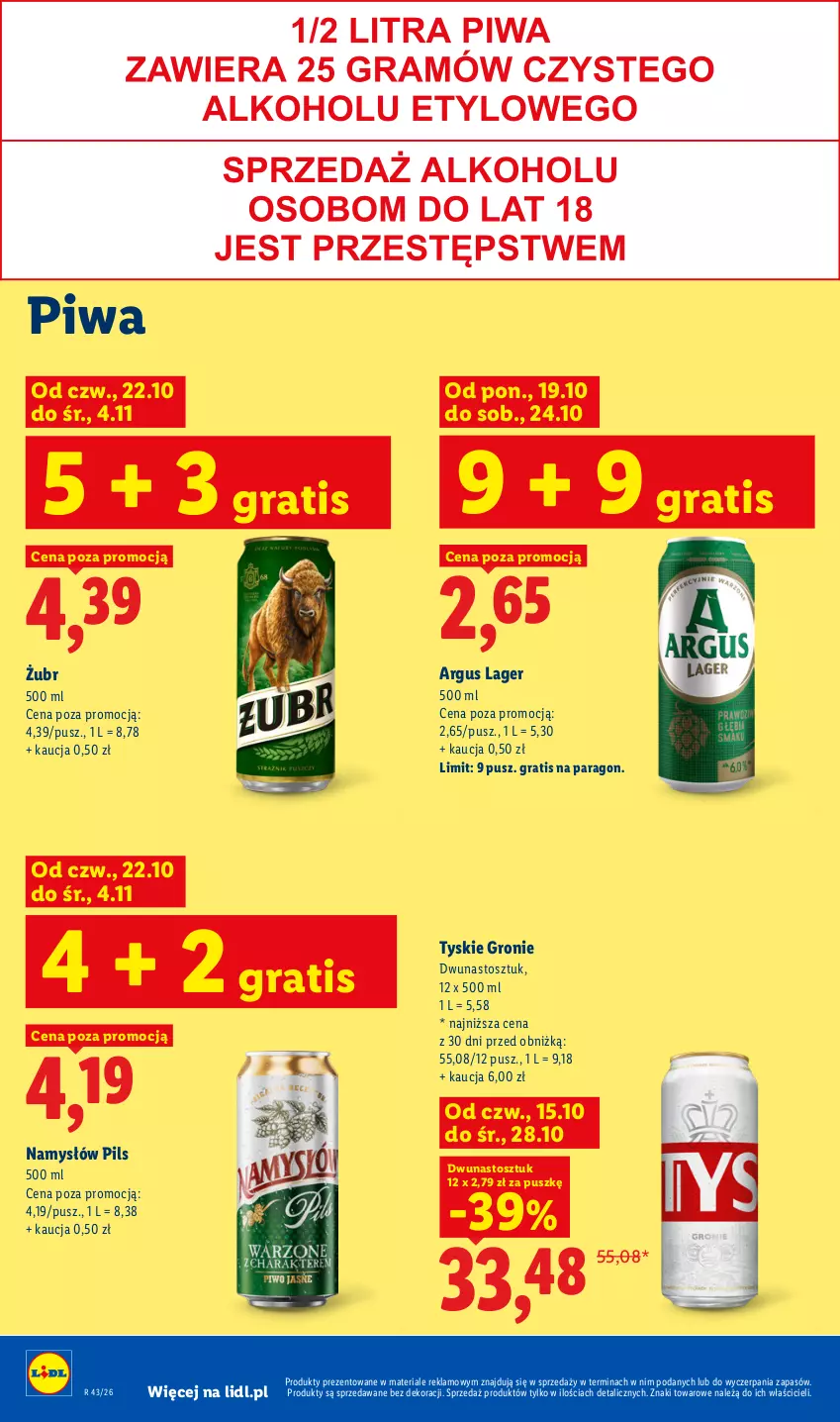 Gazetka promocyjna Lidl - Gazetka - ważna 22.10 do 24.10.2026 - strona 88 - produkty: Gra, Namysłów, Piwa, Tyskie