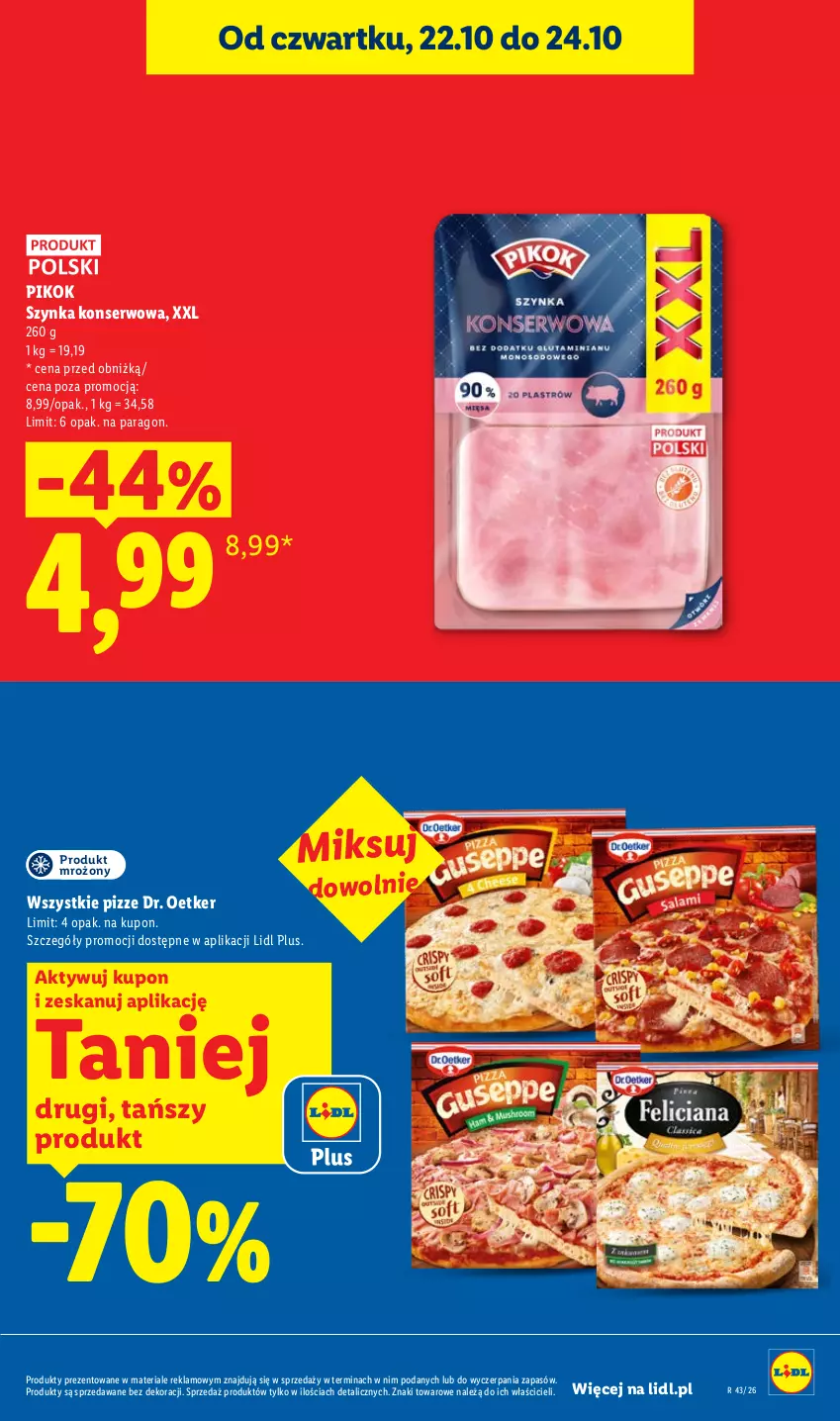 Gazetka promocyjna Lidl - Gazetka - ważna 22.10 do 24.10.2026 - strona 9 - produkty: Dr. Oetker, PIKOK, Ser, Szynka, Szynka konserwowa