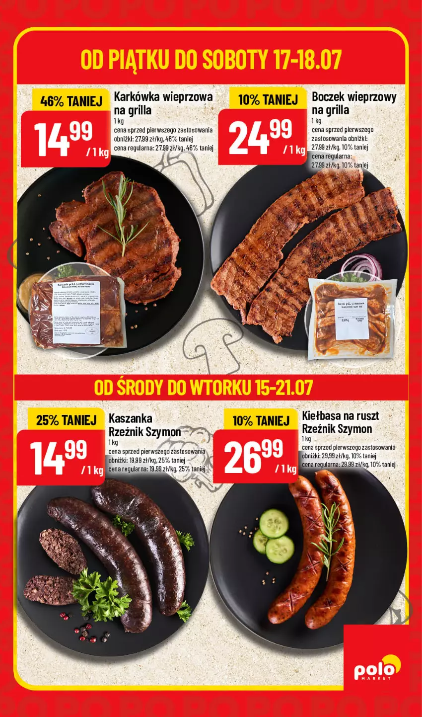 Gazetka promocyjna PoloMarket - Superhity - 16-18.07 - ważna 16.07 do 18.07.2026 - strona 3 - produkty: Boczek, Boczek wieprzowy, Grill, Karkówka wieprzowa, Kasza, Kaszanka, Kiełbasa