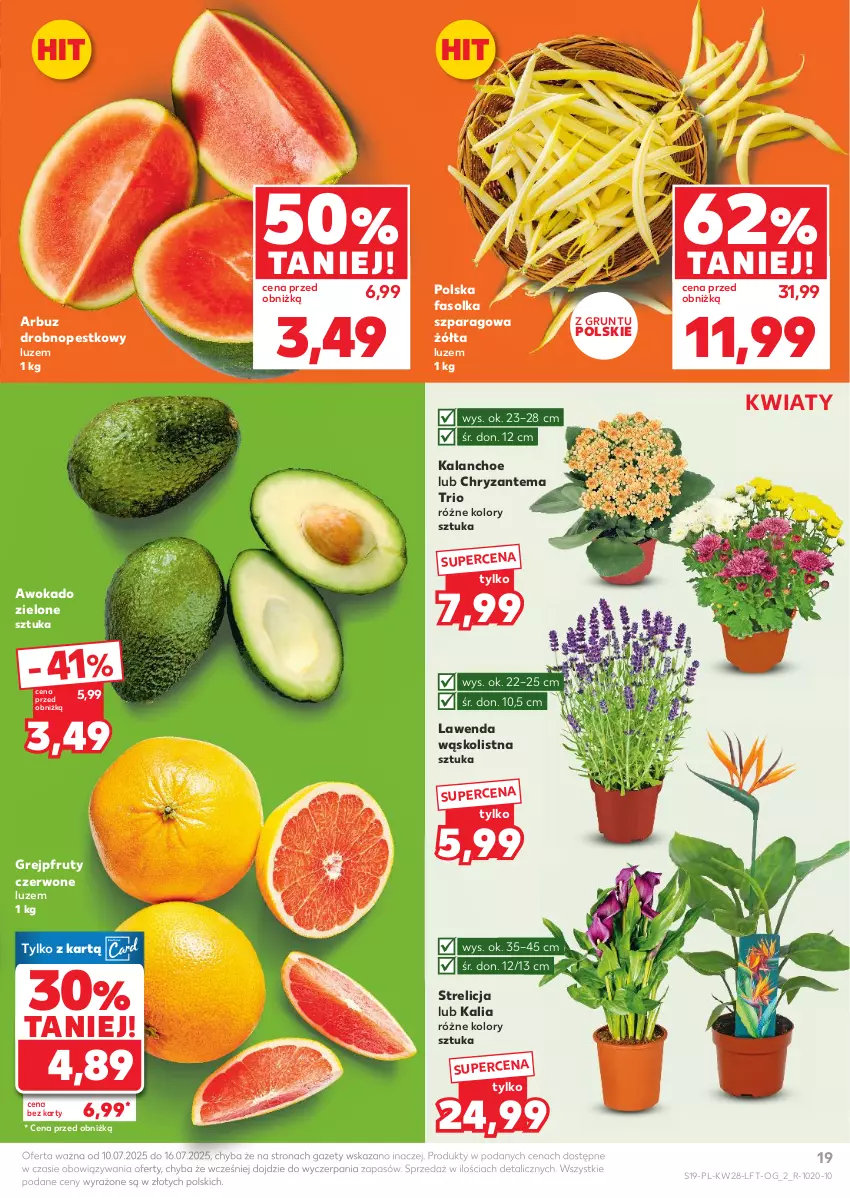 Gazetka promocyjna Kaufland - Gazetka tygodnia - ważna 10.07 do 16.07.2025 - strona 19 - produkty: Arbuz, Chryzantema, Fa, Grejpfrut, Grunt, Kalanchoe