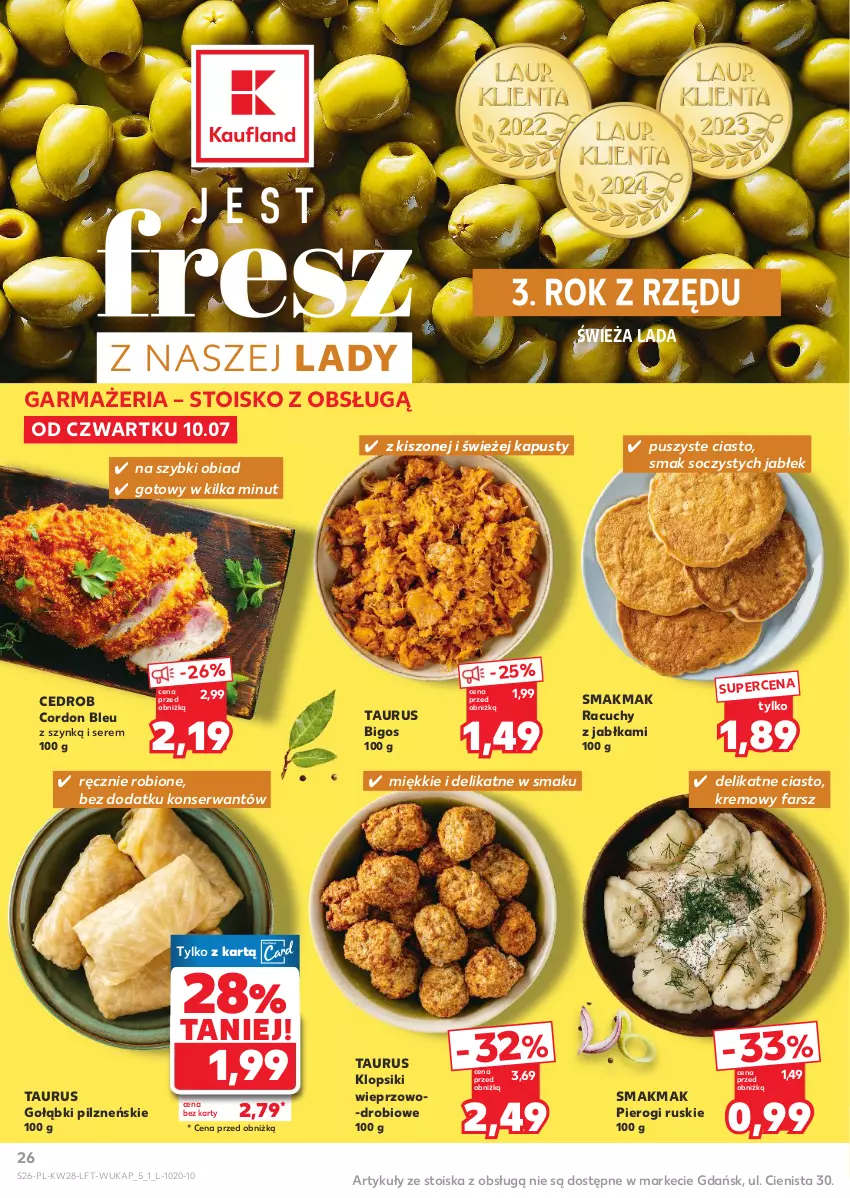 Gazetka promocyjna Kaufland - Gazetka tygodnia - ważna 10.07 do 16.07.2025 - strona 26 - produkty: Bigos, Cordon Bleu, Fa, Jabłka, Klopsiki, Pierogi, Ser