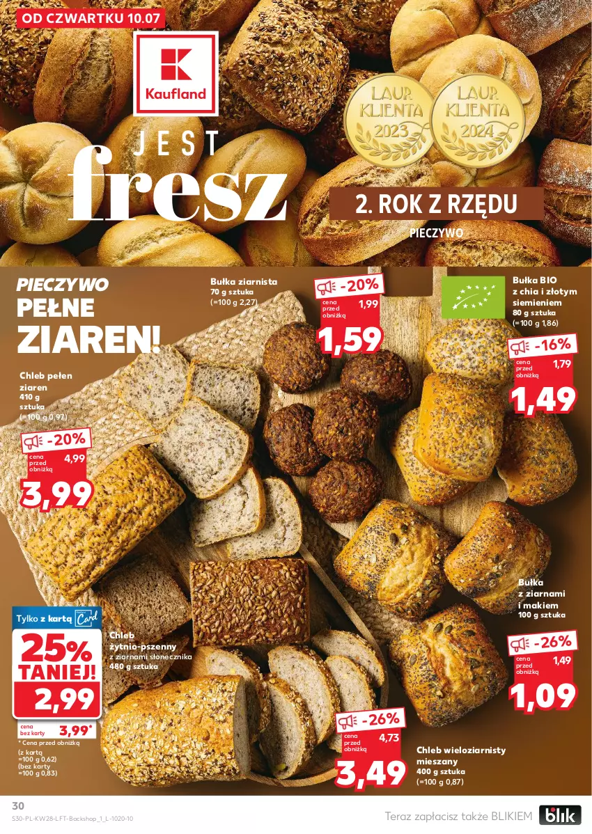 Gazetka promocyjna Kaufland - Gazetka tygodnia - ważna 10.07 do 16.07.2025 - strona 30 - produkty: Bułka, Chia, Chleb, Chleb wieloziarnisty, Piec, Pieczywo, Tera