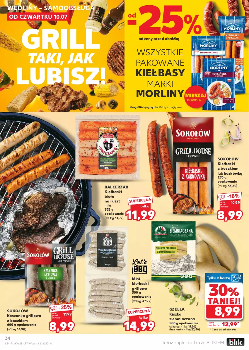 Gazetka promocyjna Kaufland - Gazetka tygodnia - ważna 10.07 do 16.07.2025 - strona 34 - produkty: Grill, Kasza, Kaszanka, Kiełbaski białe, Morliny, Sok, Sokołów, Tera, Waga