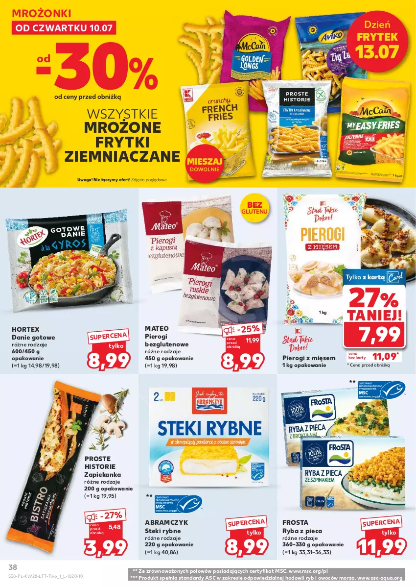 Gazetka promocyjna Kaufland - Gazetka tygodnia - ważna 10.07 do 16.07.2025 - strona 38 - produkty: Danie gotowe, Frosta, Frytki, Hortex, Piec, Pierogi, Ryba, Stek, Waga, Zapiekanka