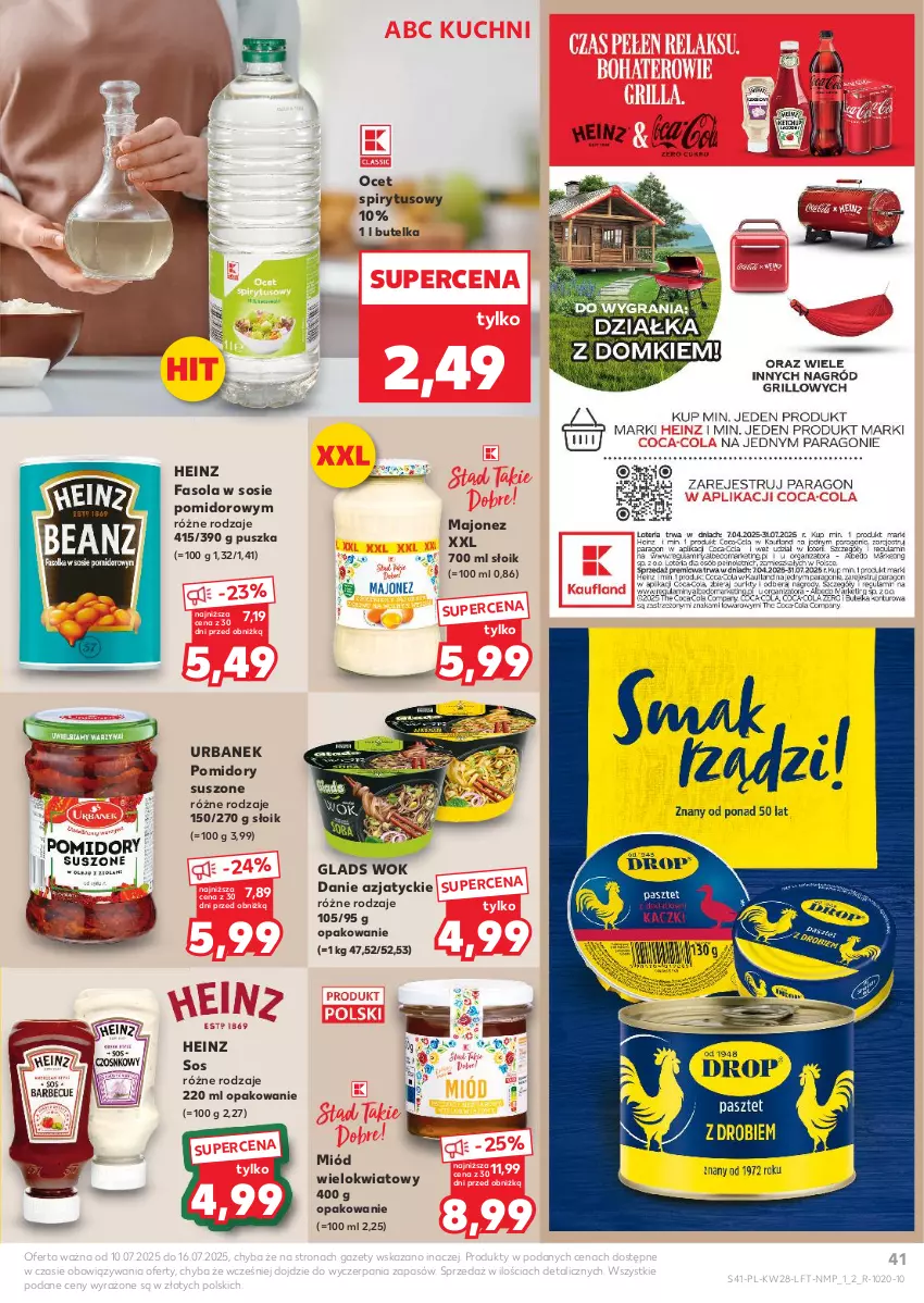 Gazetka promocyjna Kaufland - Gazetka tygodnia - ważna 10.07 do 16.07.2025 - strona 41 - produkty: Fa, Fasola, Heinz, Majonez, Miód, Ocet, Pomidory, Sos