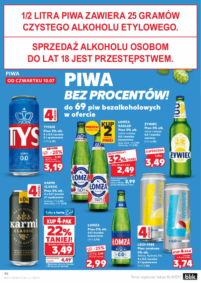 Gazetka promocyjna Kaufland - Gazetka tygodnia - ważna 10.07 do 16.07.2025 - strona 46 - produkty: Gra, Karmi, Piwa, Piwo, Radler, Tera, Tyskie