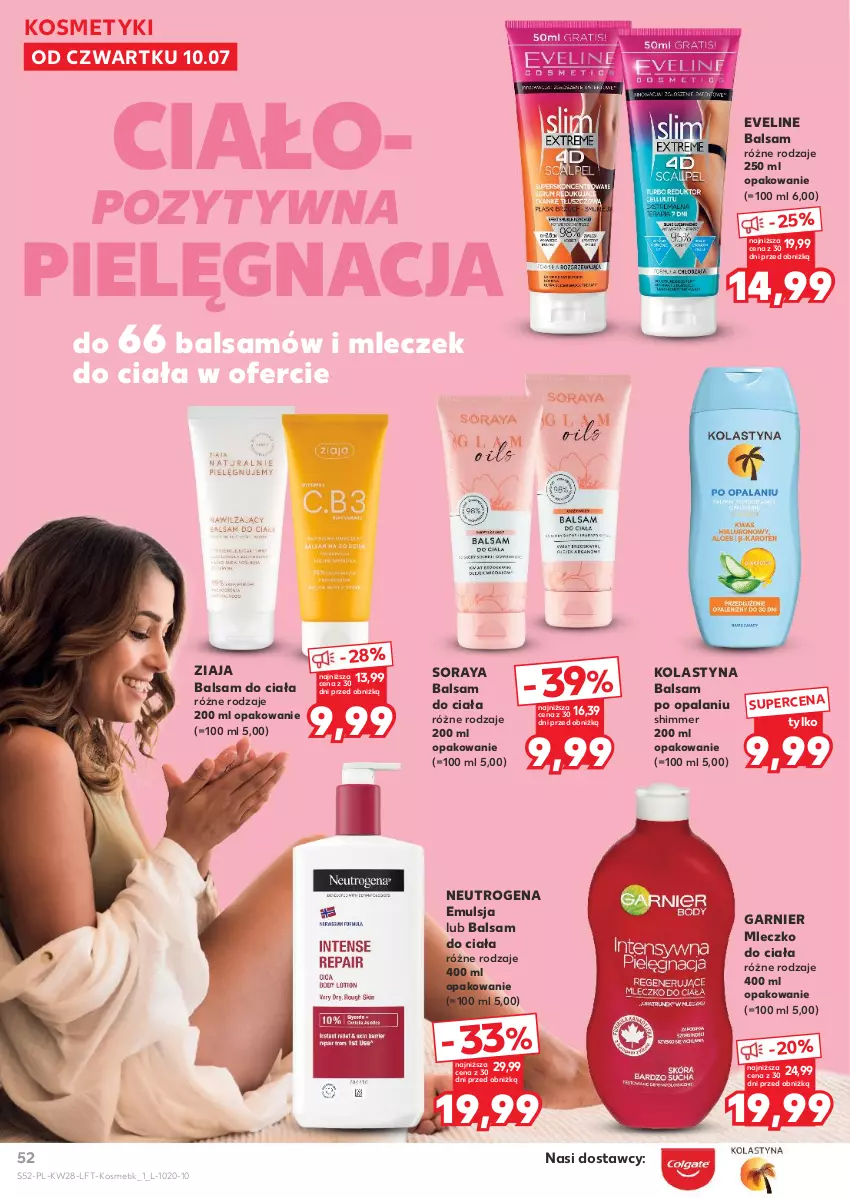 Gazetka promocyjna Kaufland - Gazetka tygodnia - ważna 10.07 do 16.07.2025 - strona 52 - produkty: Balsam do ciała, Emulsja, Eveline, Garnier, Mleczko, Mleczko do ciała, Neutrogena, O nas, Ziaja