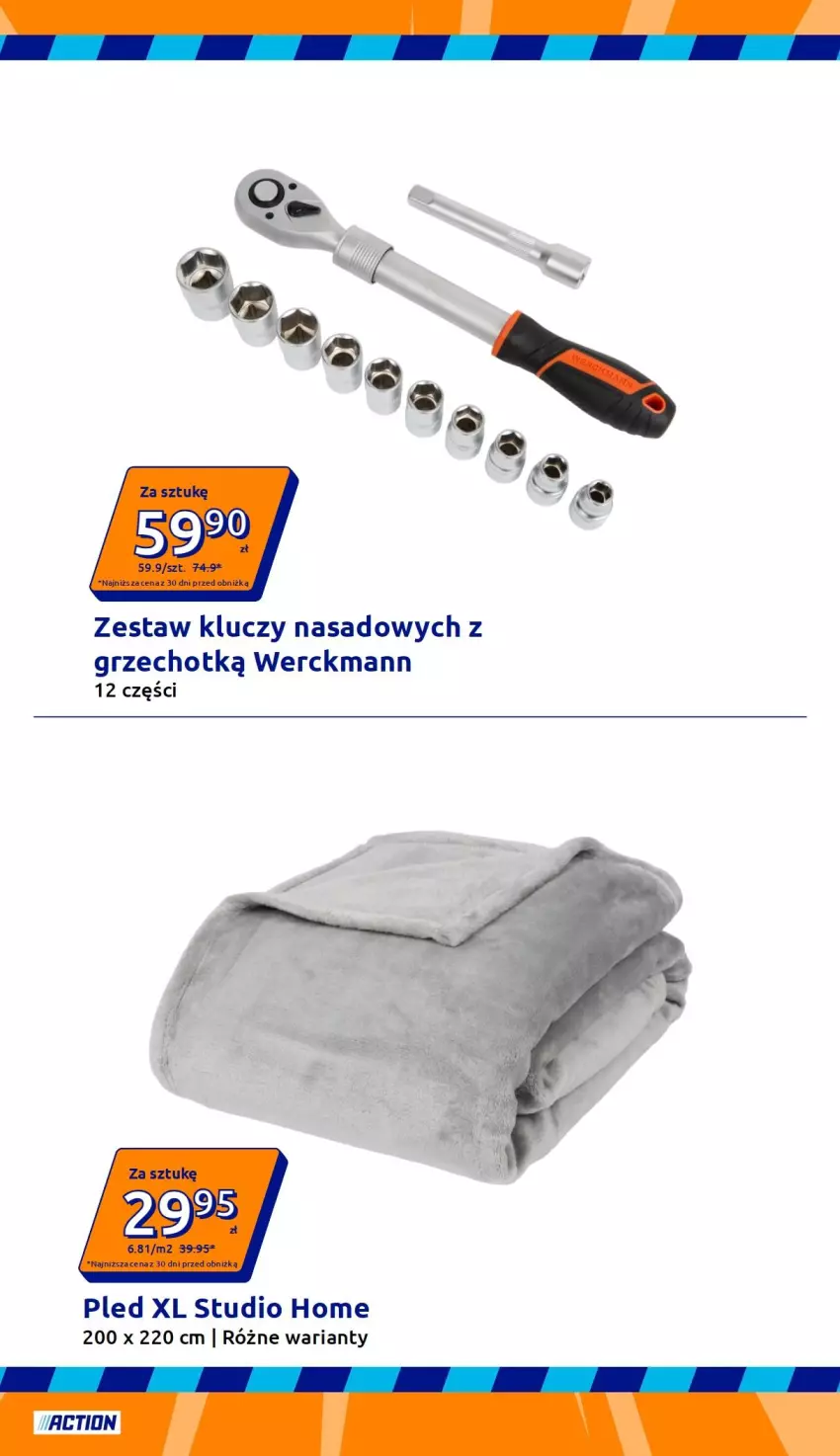Gazetka promocyjna Action - Gazetka tydzień 39 2026 - ważna 23.09 do 29.09.2026 - strona 20 - produkty: Pled, Zestaw kluczy, Zestaw kluczy nasadowych