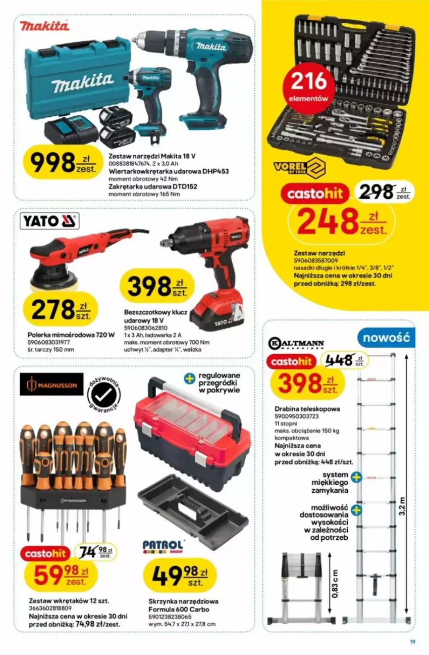 Gazetka promocyjna Castorama - ważna 12.03 do 01.04.2025 - strona 11 - produkty: Drabina, HP, Klucz udarowy, Makita, Skrzynka narzędziowa, Sok, Tarka, Teleskop, Top, Walizka, Warka, Wiertarkowkrętarka, Wkręt, Wkrętarka, Zestaw narzędzi, Zestaw wkrętaków