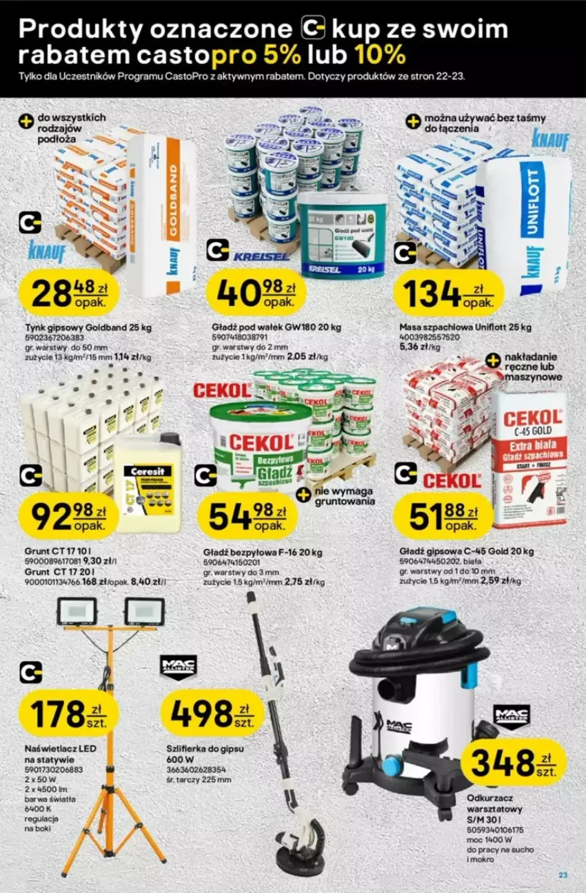 Gazetka promocyjna Castorama - ważna 12.03 do 01.04.2025 - strona 16 - produkty: Gra, Grunt, Naświetlacz, Naświetlacz LED, Odkurzacz, Odkurzacz warsztatowy, Szlifierka, Top, Wałek