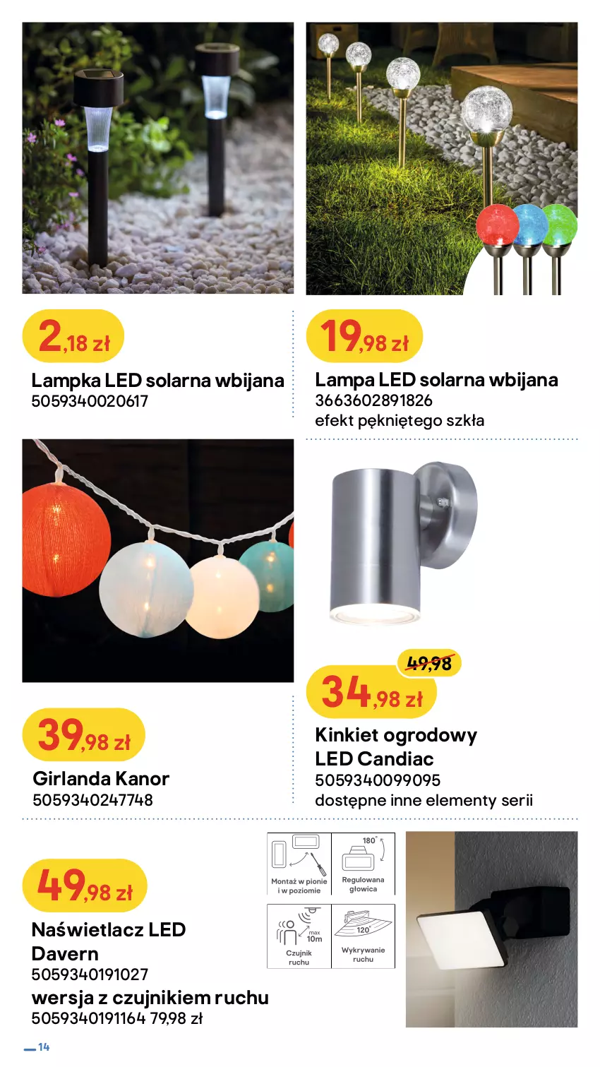 Gazetka promocyjna Castorama - ważna 04.05 do 22.05.2022 - strona 14 - produkty: Girlanda, Gres, Lampa, Lampa LED, Naświetlacz, Naświetlacz LED, Płytka, Ser, Top