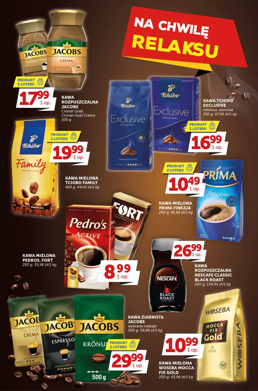 Gazetka promocyjna Groszek - ważna 08.03 do 21.03.2023 - strona 16 - produkty: Jacobs, Kawa, Kawa mielona, Kawa ziarnista, Lack, Mocca Fix Gold, Prima, Woseba