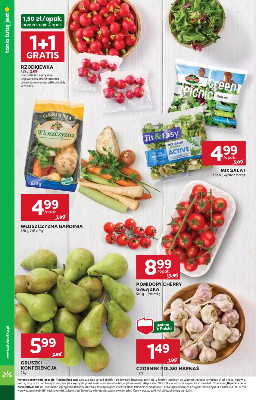 Gazetka promocyjna Stokrotka - Market - ważna 06.02 do 12.02.2025 - strona 8 - produkty: Czosnek, Gra, Gruszki, Harnaś, HP, Pomidory, Rzodkiewka, Sałat