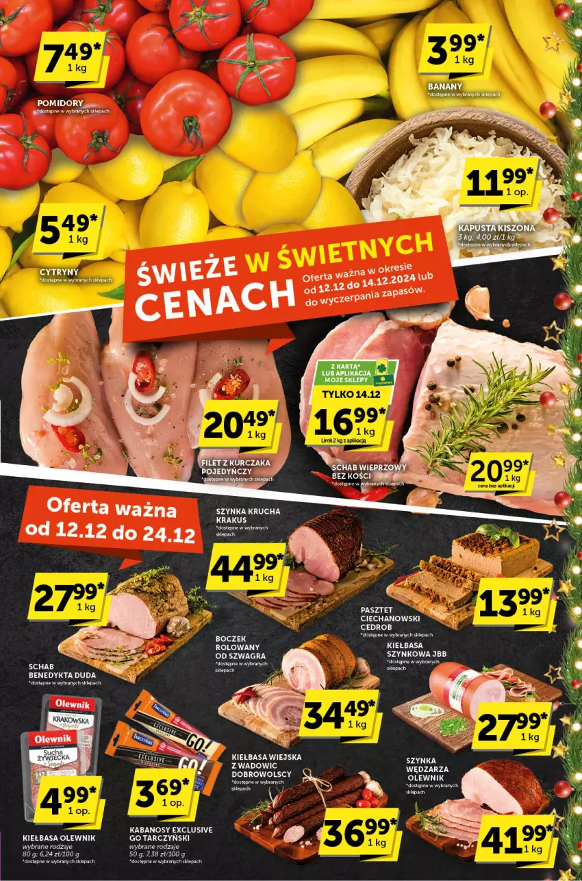 Gazetka promocyjna ABC - ważna 12.12 do 24.12.2024 - strona 7 - produkty: Banany, Boczek, Cytryny, Duda, Gaga, Gra, Kabanos, Kiełbasa, Kiełbasa wiejska, Lierac, Olewnik, Pasztet, Pomidory, Szynka, Tarczyński