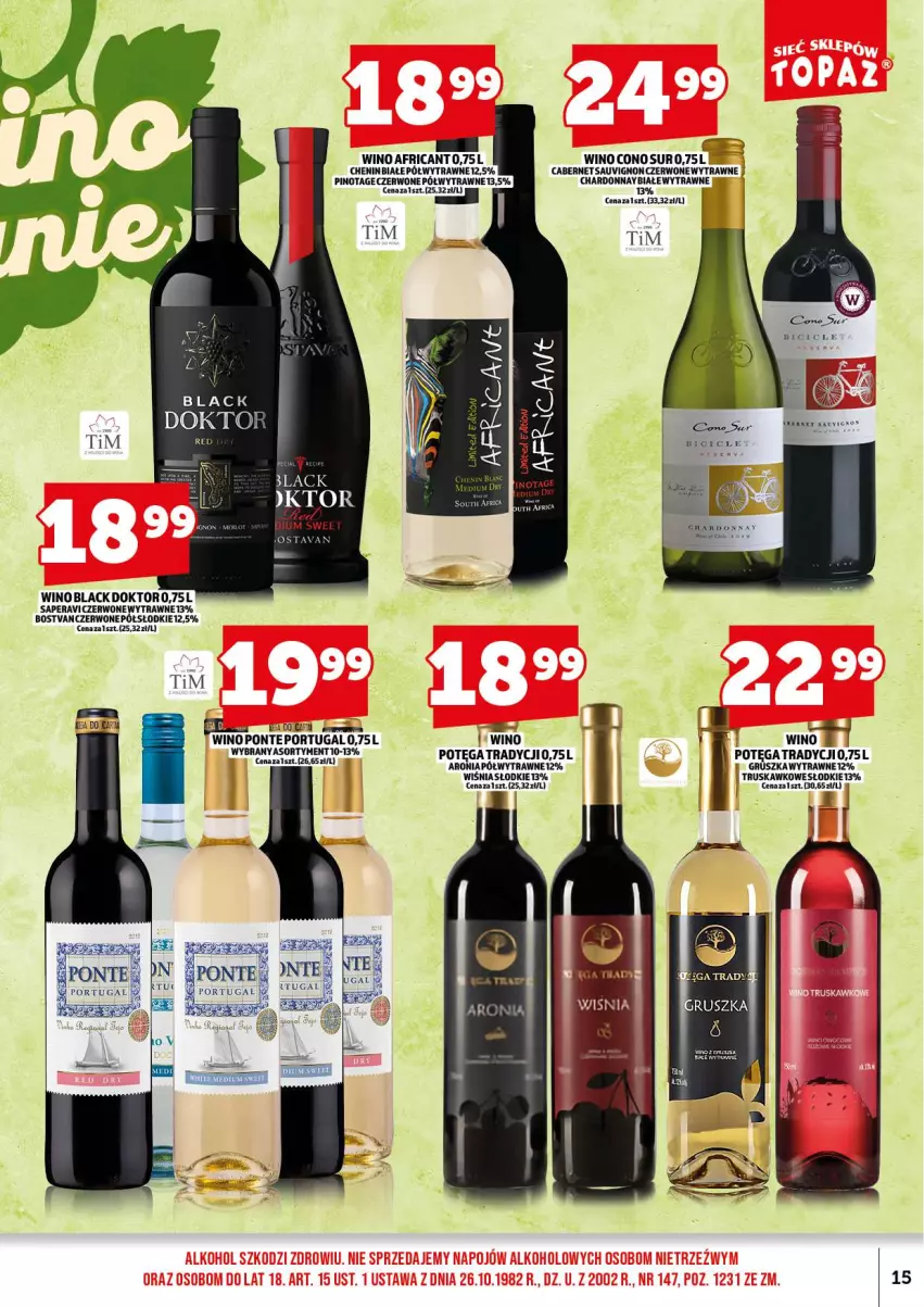 Gazetka promocyjna Topaz - Gazetka - ważna 18.08 do 31.08.2025 - strona 17 - produkty: Aronia, Cabernet Sauvignon, Chardonnay, Lack, Por, Wino