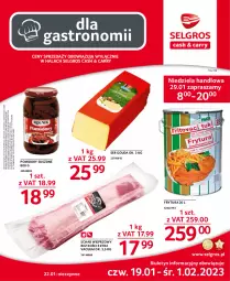 Gazetka promocyjna Selgros - Oferta gastronomiczna - Gazetka - ważna od 01.02 do 01.02.2023 - strona 1 - produkty: Ser, Tran, Schab wieprzowy, Gouda, Pomidory, LG, Fa