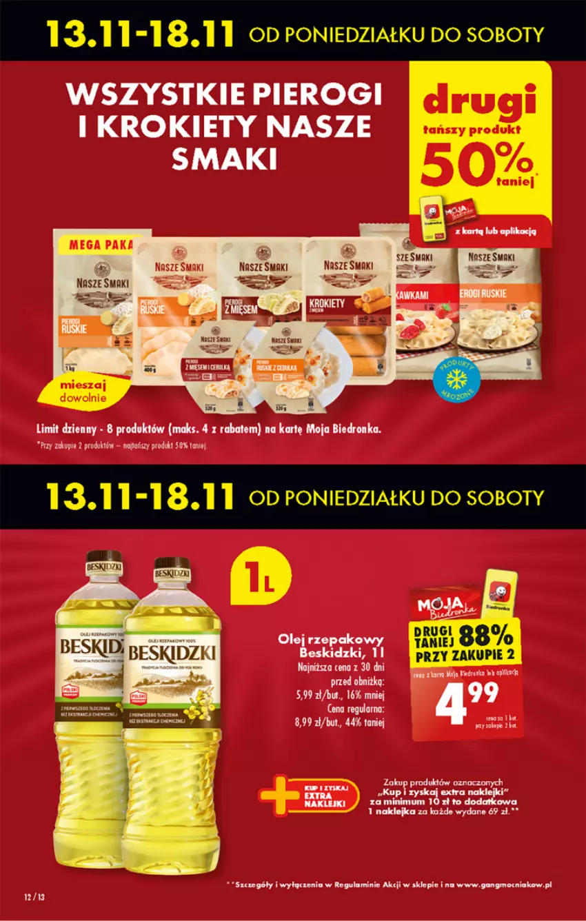 Gazetka promocyjna Biedronka - Od poniedzialku - ważna 13.11 do 18.11.2023 - strona 14 - produkty: Beskidzki, Klej, Krokiety, Olej, Olej rzepakowy, Pierogi, Pur