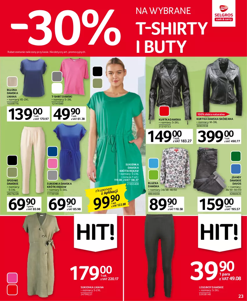 Gazetka promocyjna Selgros - Oferta przemysłowa - ważna 16.03 do 29.03.2023 - strona 23 - produkty: Buty, Gin, Kurtka, Legginsy, Spodnie, Sukienka, T-shirt