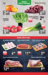 Gazetka promocyjna Stokrotka - Supermarket - Gazetka - ważna od 27.10 do 27.10.2021 - strona 5 - produkty: Kurczak, Warzywa, Por, Sałata masłowa, Kaki, Sałat, Winogrona, Skrzydełka z kurczaka, Boczek, Owoce, Wino, Masło, Pomidory, Mięso, Boczek wieprzowy