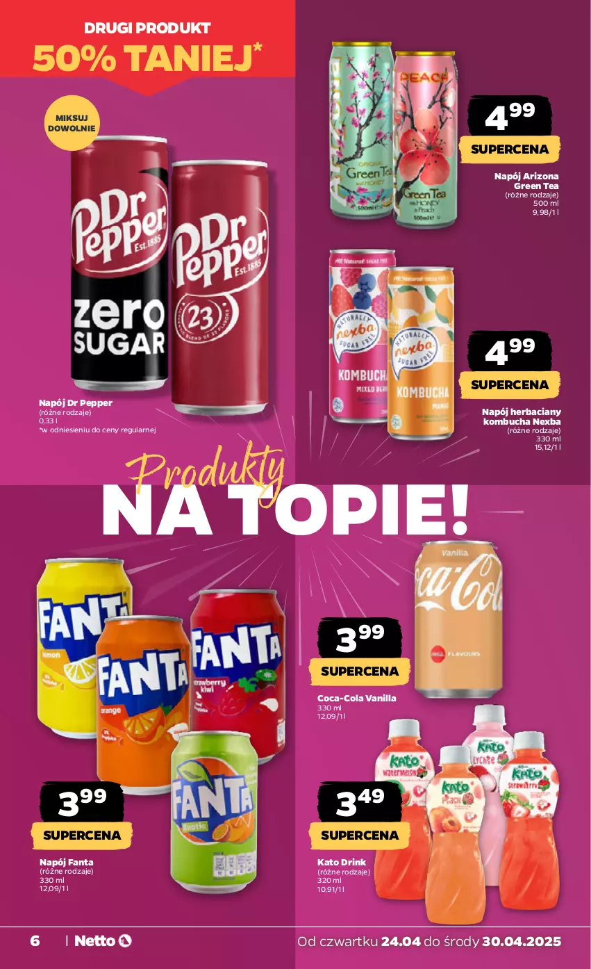 Gazetka promocyjna Netto - Od Czwartku - ważna 24.04 do 30.04.2025 - strona 6 - produkty: Coca-Cola, Fa, Fanta, Napój, Top