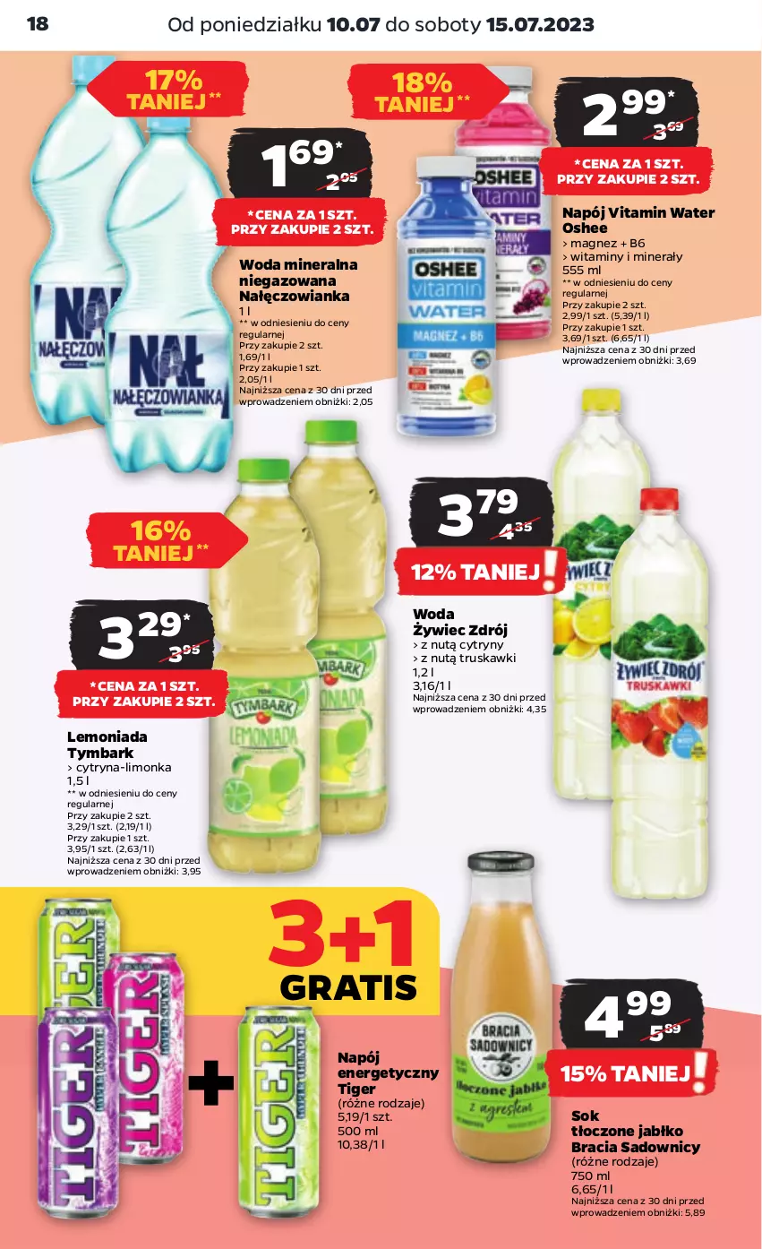 Gazetka promocyjna Netto - Artykuły spożywcze - ważna 10.07 do 15.07.2023 - strona 18 - produkty: Cytryny, Gra, Lemoniada, Limonka, Magnez, Nałęczowianka, Napój, Napój energetyczny, Oshee, Sok, Tiger, Truskawki, Tymbark, Woda, Woda mineralna