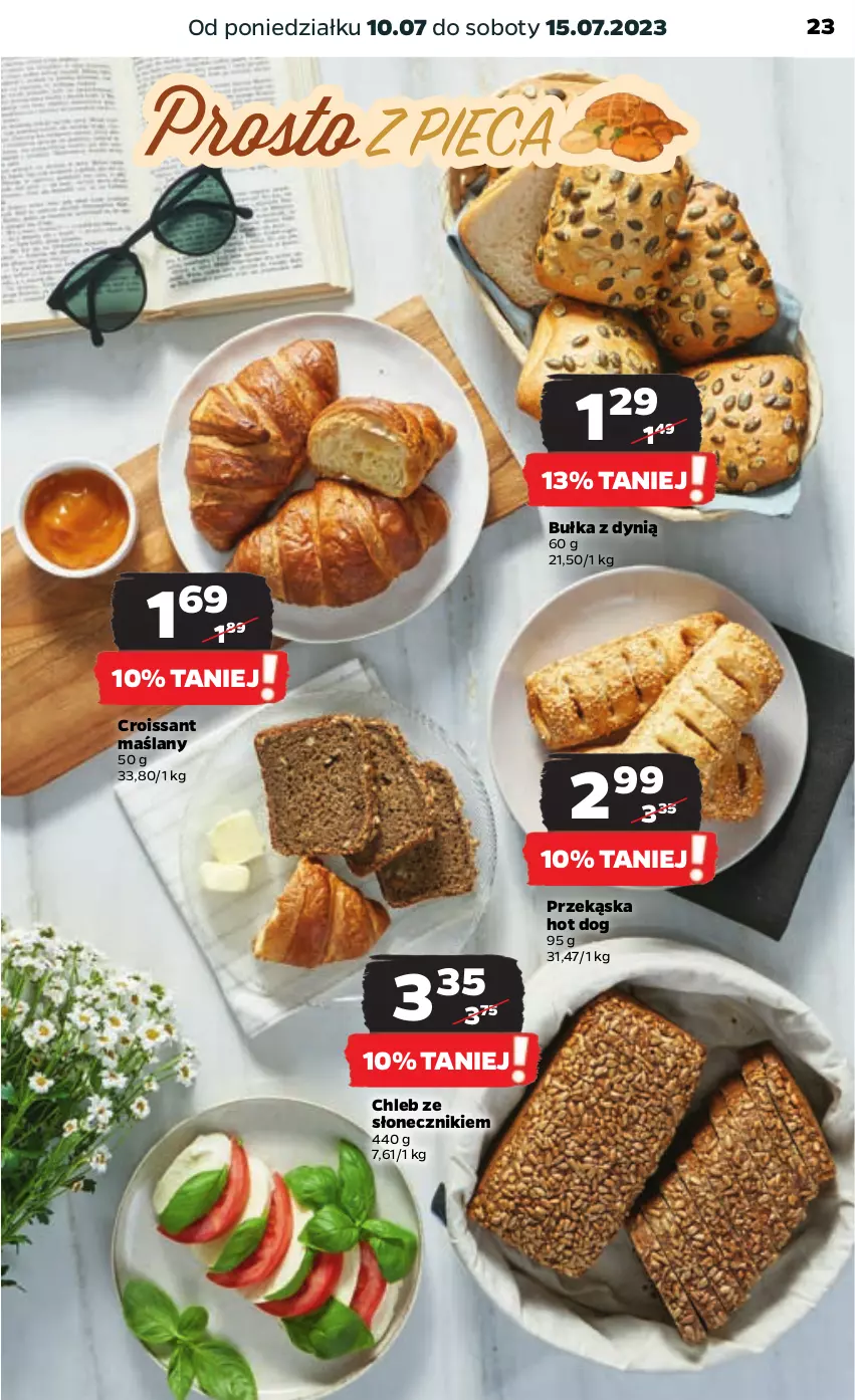 Gazetka promocyjna Netto - Artykuły spożywcze - ważna 10.07 do 15.07.2023 - strona 23 - produkty: Bułka, Chleb, Croissant, Dynią, Hot dog