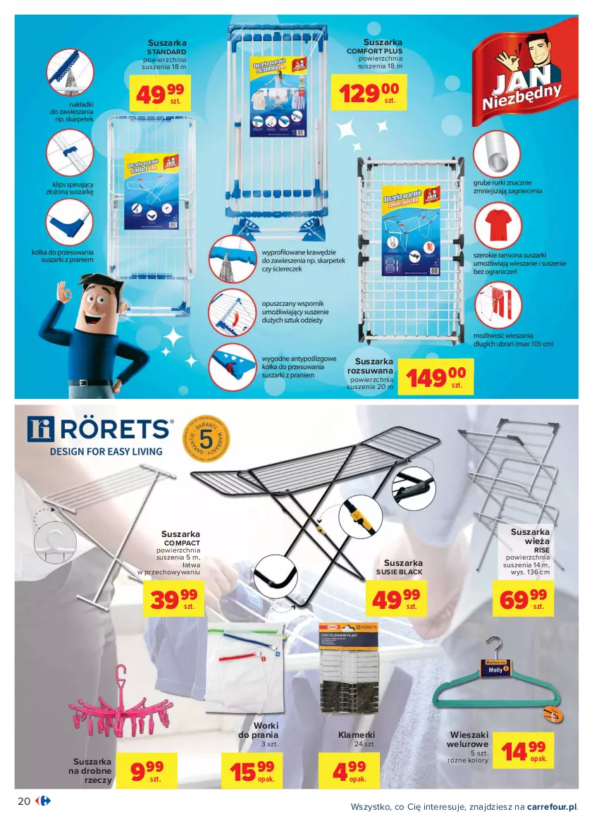 Gazetka promocyjna Carrefour - Gazetka Carrefour - ważna 19.04 do 30.04.2021 - strona 20 - produkty: Lack, Suszarka, Wieszak