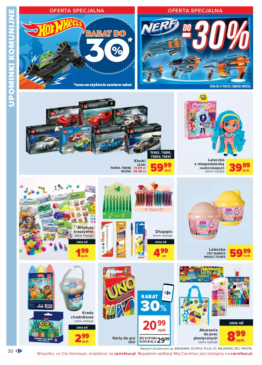 Gazetka promocyjna Carrefour - Gazetka Carrefour - ważna 19.04 do 30.04.2021 - strona 30 - produkty: BIC, Chodnik, Długopis, Gry, Klocki, LEGO