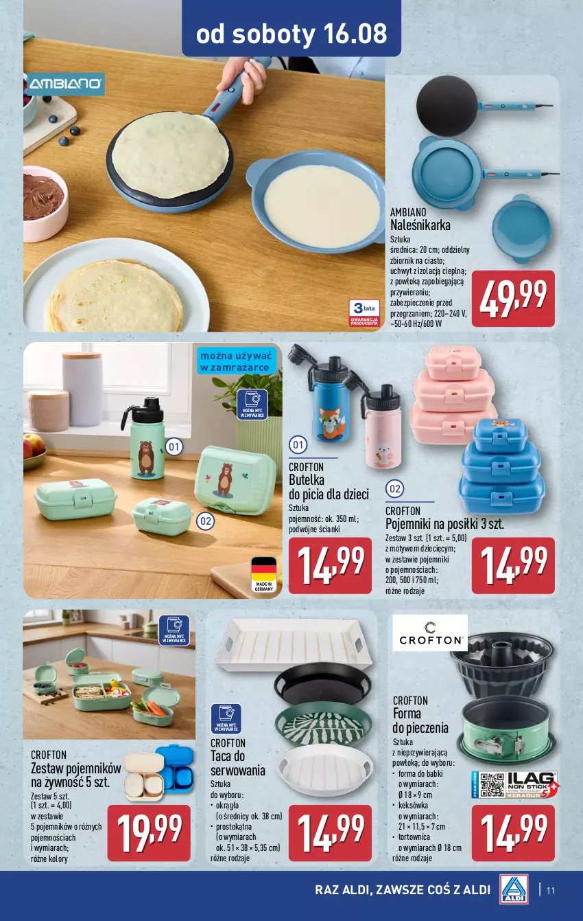 Gazetka promocyjna Aldi - Artykuły przemysłowe i tekstylia - ważna 13.08 do 16.08.2025 - strona 11 - produkty: Dzieci, Forma do pieczenia, Keksówka, Piec, Pojemnik, Ser, Taca, Tortownica