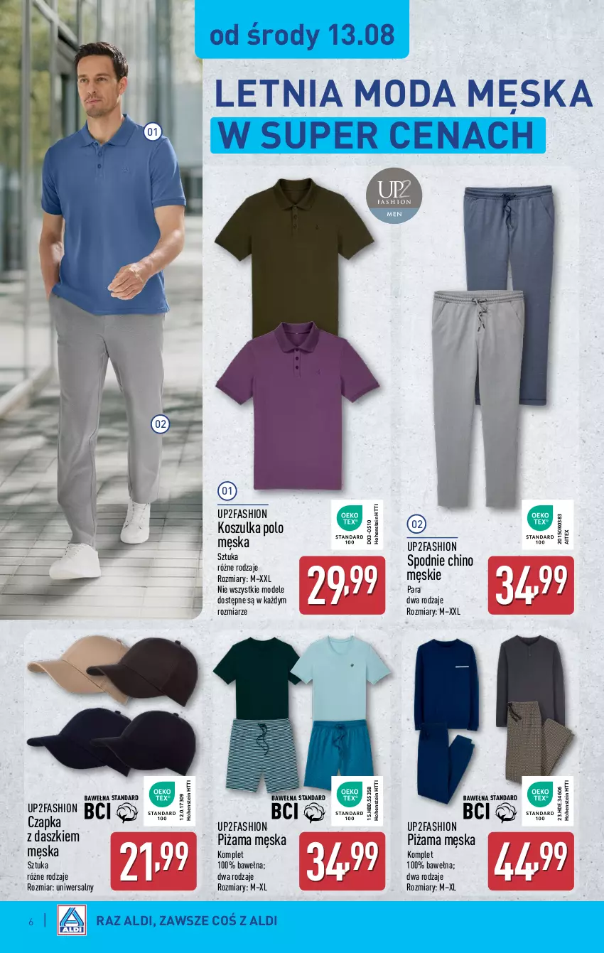 Gazetka promocyjna Aldi - Artykuły przemysłowe i tekstylia - ważna 13.08 do 16.08.2025 - strona 6 - produkty: Czapka, Fa, Kosz, Koszulka, Moda, Piżama, Spodnie, Wełna
