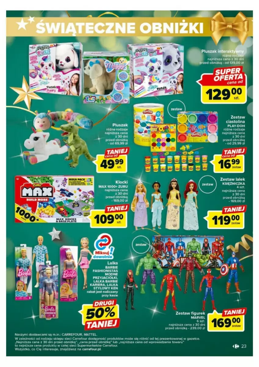 Gazetka promocyjna Carrefour - ważna 18.12 do 23.12.2023 - strona 16 - produkty: Barbie, EPEE, Fa, Klocki, Mattel, Pluszak, Tera