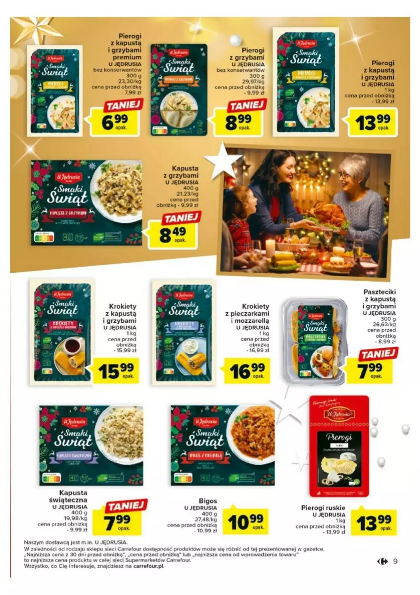 Gazetka promocyjna Carrefour - ważna 18.12 do 23.12.2023 - strona 30 - produkty: Bigos, Kapustą, Krokiety, Piec, Pieczarka, Pierogi, Ser